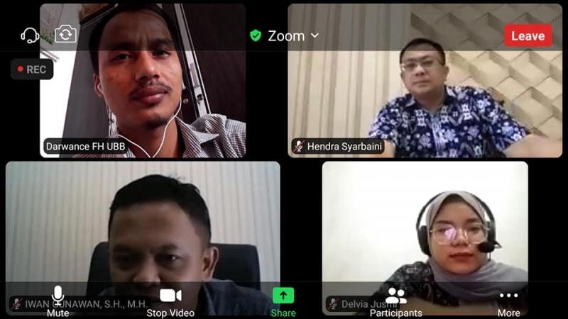 Webinar KPS FH UBB  “Eksistensi Pelaksanaan E-court di Bangka Belitung”